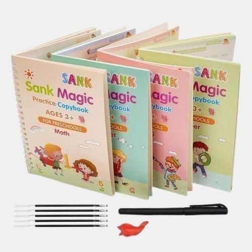 Magic Practice Copybook (4 BOOKS,1 PEN,1 GRIP,10 REFILL) Pack of 1 - IronWhaleMagic Practice Copybook (4 BOOKS,1 PEN,1 GRIP,10 REFILL) Pack of 1